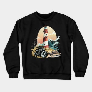 Let's Live, Vintage Motorcycle ,American customs Crewneck Sweatshirt